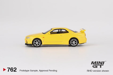 Mini GT 1:64 Nissan Skyline GT - R (R34) V - Spec – Lightning Yellow - GT Hobby Store