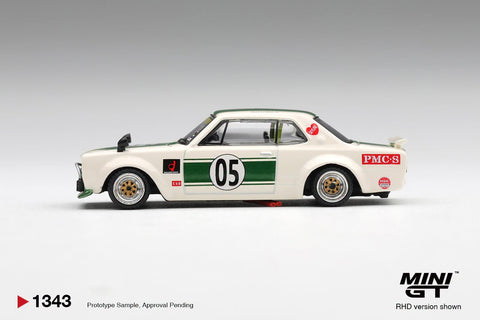 Mini GT 1/64 Nissan Skyline LB-WORKS “HAKOSUKA” – White / Green - GT Hobby Store