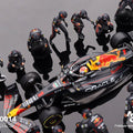 Mini GT 1:64 Oracle Red Bull Racing RB19 1 Max Verstappen 2023 F1 Japanese Grand Prix Pit Crew Set Limited Edition - GT Hobby Store