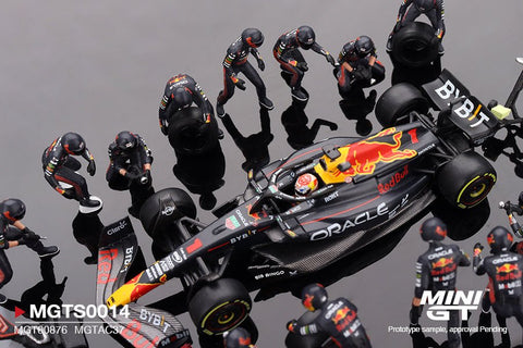 Mini GT 1:64 Oracle Red Bull Racing RB19 1 Max Verstappen 2023 F1 Japanese Grand Prix Pit Crew Set Limited Edition - GT Hobby Store