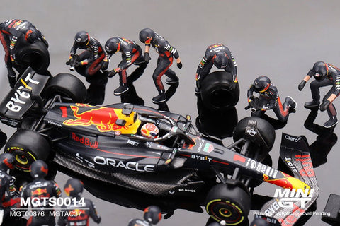 Mini GT 1:64 Oracle Red Bull Racing RB19 1 Max Verstappen 2023 F1 Japanese Grand Prix Pit Crew Set Limited Edition - GT Hobby Store