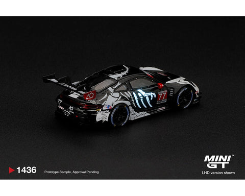Mini GT 1/64 Porsche 911 GT3 R (992) #77 AO Racing "Skeleton Rexy" 2026 IMSA Petit Le Mans - (Glow in the Dark) - GT Hobby Store
