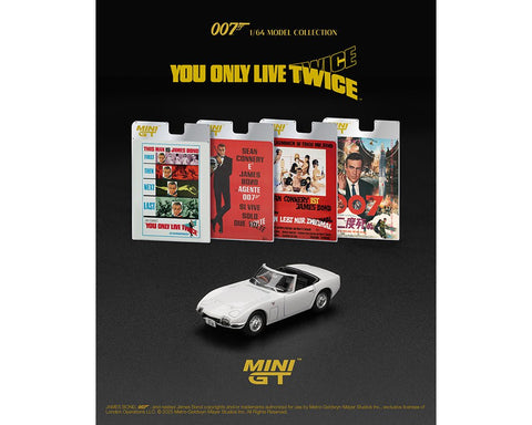 Mini GT 1:64 Toyota 2000GT Roadster “You Only Live Twice” - English Version Packaging – Limited Edition - GT Hobby Store