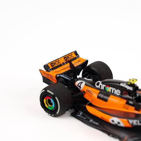 Minichamps 1/43 McLaren Formula 1 Team MCL39 - Lando Norris - Winner Monaco GP 2025 w/ Figurine, Position Board and Pitboard - GT Hobby Store