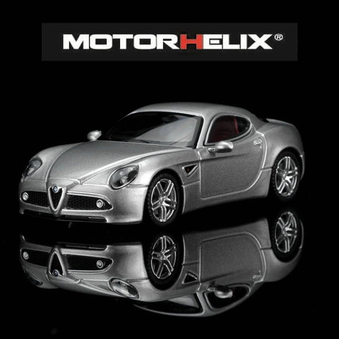 Motorhelix 1/64 Alfa Romeo 8C Competizione 2008 - Grigio Nuvolari Grey - GT Hobby Store