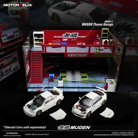 Motorhelix 1/64 Garage Scene Set - MUGEN Theme Garage - GT Hobby Store