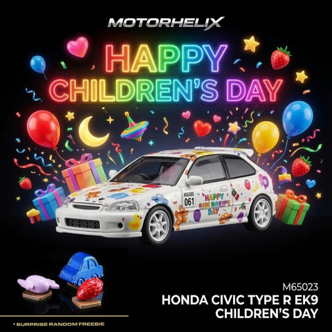 Motorhelix 1/64 Honda Civic Type R (EK9) Children‘s Day Limited Edition - GT Hobby Store