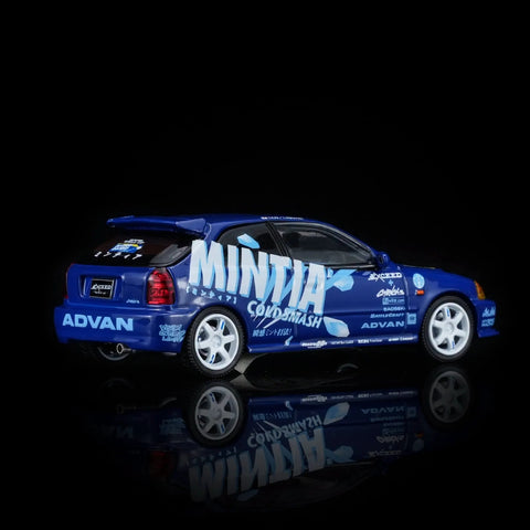 Motorhelix 1/64 Honda Civic TYPE R (EK9) Customized EXCEED Blue Hong Kong ToyCar Salon Exclusive - GT Hobby Store