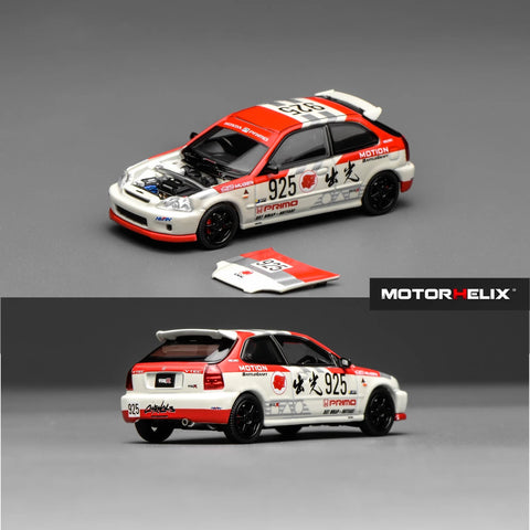 Motorhelix 1/64 Honda Civic TYPE R (EK9) Idemitsu Motion Red - GT Hobby Store