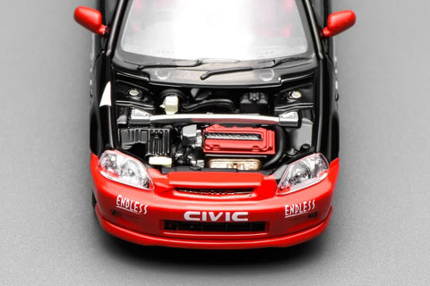 Motorhelix 1/64 Honda Civic Type R (EK9) Red-Black Livery - GT Hobby Store