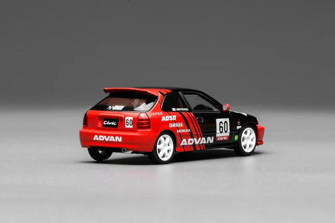 Motorhelix 1/64 Honda Civic Type R (EK9) Red-Black Livery - GT Hobby Store