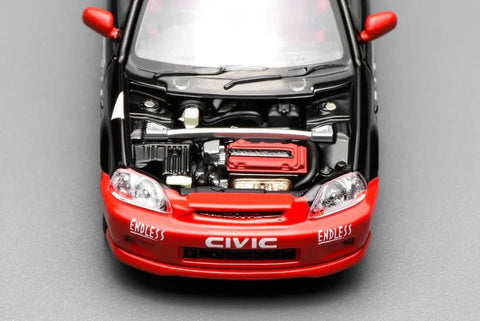 Motorhelix 1/64 Honda Civic Type R (EK9) Red-Black Livery - GT Hobby Store