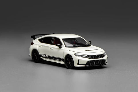 Motorhelix 1/64 Honda Civic Type R (FL5) HKS Championship White - GT Hobby Store
