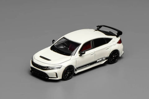Motorhelix 1/64 Honda Civic Type R (FL5) HKS Championship White - GT Hobby Store