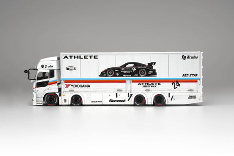 Motorhelix 1/64 LB Trucks UD Quon Cargo Truck - Athlete White - GT Hobby Store
