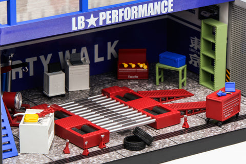 Motorhelix 1/64 Liberty Walk (Blue/White) Garage Diorama - GT Hobby Store