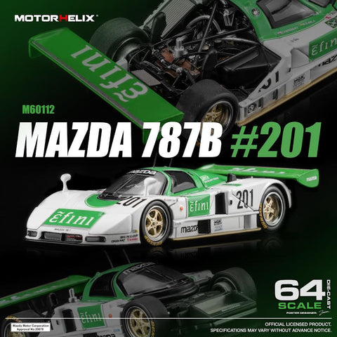 Motorhelix 1/64 Mazda 787B 201 Green/White - GT Hobby Store