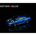 Motorhelix 1/64 Nissan Skyline GT-R R34 Custom with GT Aero Kit – Bayside Blue - GT Hobby Store