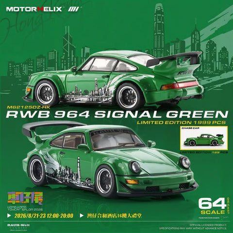 Motorhelix 1/64 RWB 964 Signal Green - Hong Kong Toycar Salon Exclusive - GT Hobby Store