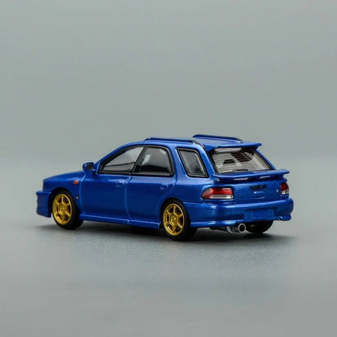 Motorhelix 1/64 Subaru Impreza Wagon WRX STI Ver. VI Rally Blue With Carbon Fiber Hood - GT Hobby Store