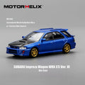 Motorhelix 1/64 Subaru Impreza Wagon WRX STI Ver. VI Rally Blue With Carbon Fiber Hood - GT Hobby Store