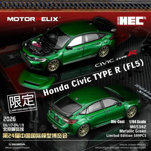 Motorhelix Honda Civic Type R (FL5) Metallic Green 2026 HEC Exclusive Edition Limited to 599 Pcs - GT Hobby Store