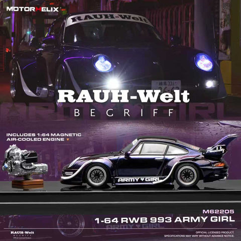 Motorhelix RWB 993 Army Girl w/ Engine - GT Hobby Store