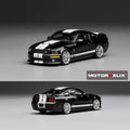 Motorhelix X Greenlight 1/64 Ford Mustang Shelby GT500 2007 Black With White Stripe - GT Hobby Store