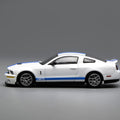 Motorhelix X Greenlight 1/64 Ford Mustang Shelby GT500 2007 White With Blue Stripe - GT Hobby Store