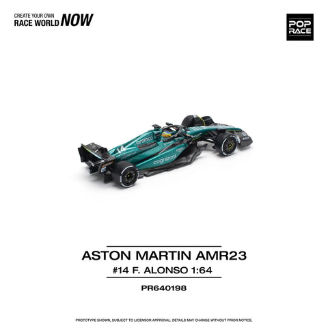 Pop Race 1/64 Aston Martin AMR23 F1 14 F. Alonso - GT Hobby Store
