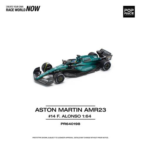 Pop Race 1/64 Aston Martin AMR23 F1 14 F. Alonso - GT Hobby Store