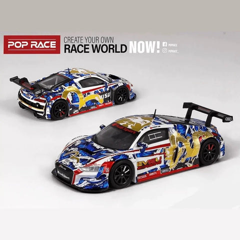 Pop Race 1/64 Audi R8 LM "Evisu X Works" Macau GT Cup 2020 Marchy Lee Presentation Car - GT Hobby Store