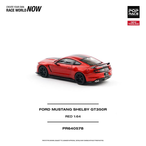 Pop Race 1/64 Ford Mustang Shelby GT350R Race Red - GT Hobby Store