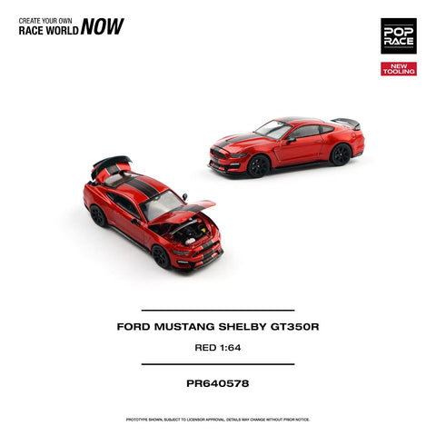 Pop Race 1/64 Ford Mustang Shelby GT350R Race Red - GT Hobby Store