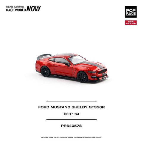 Pop Race 1/64 Ford Mustang Shelby GT350R Race Red - GT Hobby Store