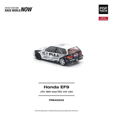 Pop Race 1/64 Honda Civic (EF9) 15 JTC 1991 InterTEC - GT Hobby Store