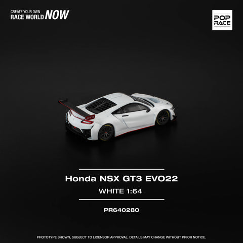 Pop Race 1/64 Honda NSX GT3 Evo22 - White - GT Hobby Store