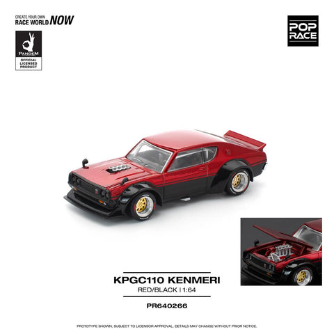 Pop Race 1/64 KPGC110 Kenmeri - Red/Black - GT Hobby Store