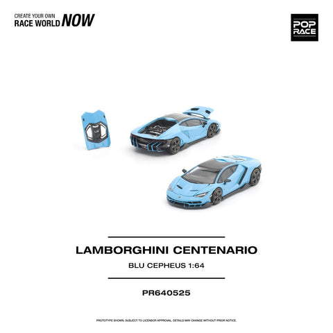 Pop Race 1/64 Lamborghini Centenario - Blu Cepheus - GT Hobby Store
