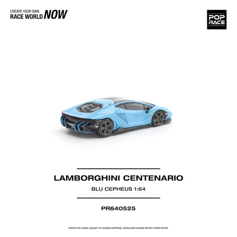 Pop Race 1/64 Lamborghini Centenario - Blu Cepheus - GT Hobby Store