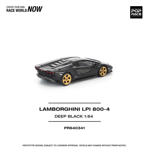 Pop Race 1/64 Lamborghini Countach LPI 800-4 Deep Black - GT Hobby Store