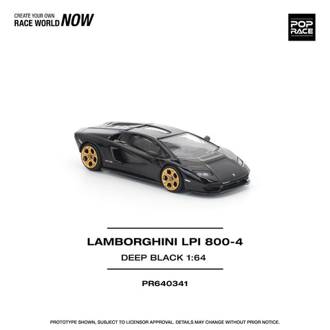 Pop Race 1/64 Lamborghini Countach LPI 800-4 Deep Black - GT Hobby Store