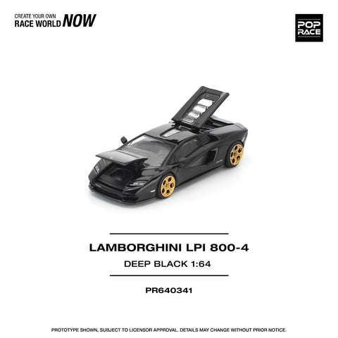 Pop Race 1/64 Lamborghini Countach LPI 800-4 Deep Black - GT Hobby Store