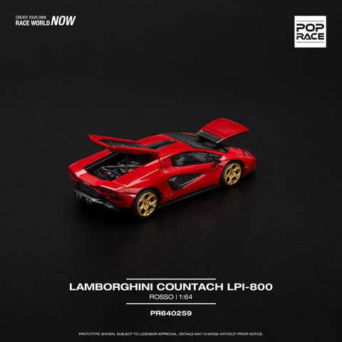 Pop Race 1/64 Lamborghini Countach LPI-800 - Rosso - GT Hobby Store