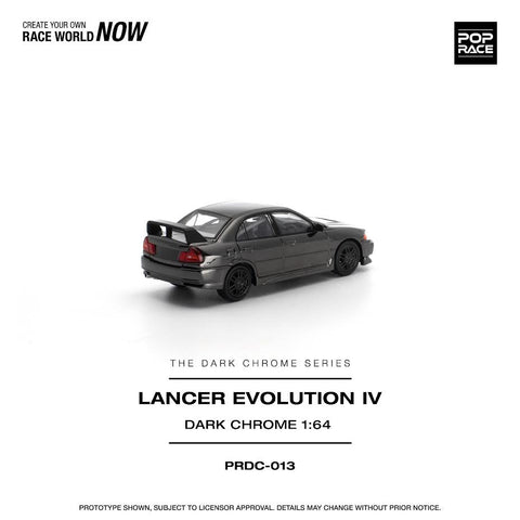 Pop Race 1/64 Lancer Evolution IV - Dark Chrome - GT Hobby Store