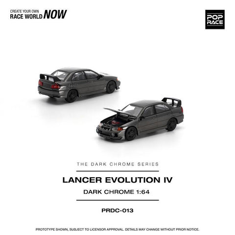 Pop Race 1/64 Lancer Evolution IV - Dark Chrome - GT Hobby Store
