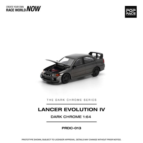 Pop Race 1/64 Lancer Evolution IV - Dark Chrome - GT Hobby Store