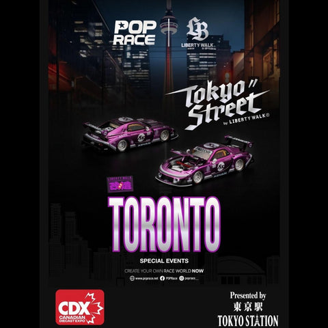 Pop Race 1/64 LB Super Silhouette Mazda RX7 FD3S Purple Chrome - CDX Version - GT Hobby Store