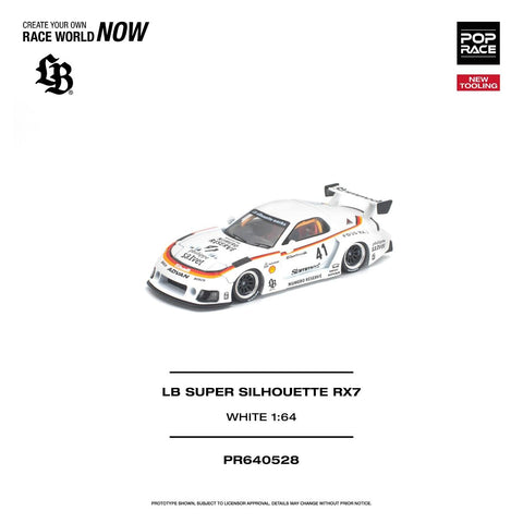 Pop Race 1/64 LB Super Silhouette RX7 (FD3S) White - GT Hobby Store