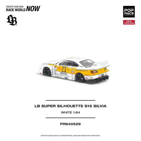 Pop Race 1/64 LB Super Silhouette S15 Silvia - White - GT Hobby Store
